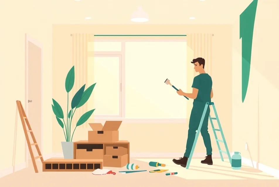 Intérieur rénové après travaux de peinture à Blanquefort